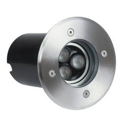 UNDERWATER-LUNTA 90401 Υποβρύχιο Χωνευτό Κινούμενο Φωτιστικό Σποτ Ειδικό για Σιντριβάνια LED 12W 1080lm 60° DC 24V Αδιάβροχο IP68 Φ12 x Υ13cm Θερμό Λευκό 2700K - Ανοξείδωτο Ατσάλι - 3 Χρόνια Εγγύηση