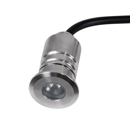 UNDERWATERDANI 90410 Υποβρύχιο Χωνευτό Σποτ για Σιντριβάνια/Πισίνες LED 1W 90lm 5° DC 24V Αδιάβροχο IP68 Θερμό Λευκό 2700K Dimmable - Bridgelux SMD Chip - Ανοξείδωτο Ατσάλι 304 - Μ3 x Π3 x Υ5cm / Q2.5cm - 3 Χρόνια Εγγύηση