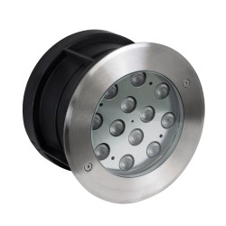 UNDERWATERTUNI 90421 Υποβρύχιο Χωνευτό Σποτ για Σιντριβάνια/Πισίνες LED 12W 1200lm 30° DC 24V Αδιάβροχο IP68 Ψυχρό Λευκό 6000K Dimmable - Bridgelux SMD Chip - Ανοξείδωτο Ατσάλι 304 - Μ18 X Π18 x Υ11cm - Q17.5 - 3 Χρόνια Εγγύηση