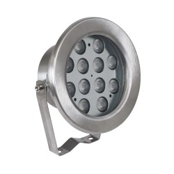 UNDERWATERJERRY 90424 Υποβρύχιο Επιφανειακό Σποτ για Σιντριβάνια/Πισίνες LED 12W 1200lm 30° DC 24V Αδιάβροχο IP68 Ψυχρό Λευκό 6000K Dimmable - Bridgelux SMD Chip - Ανοξείδωτο Ατσάλι 304 - Μ14.5 x Π7 x Υ19cm - 3 Χρόνια Εγγύηση