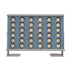 FLOODHENO 999-0263 Προβολέας Σποτ Wall Washer LED 24W 2040lm 30° AC 220-240V Αδιάβροχο IP67 Ultra Θερμό Λευκό 2200K - Bridgelux SMD Chip - Γκρι - Μ24 x Π11 x 16.5cm - 3 Χρόνια Εγγύηση