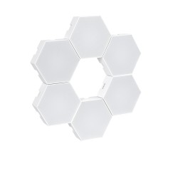 DIGIOCTA 90448 Σετ 6 Ψηφιακων LED RGB Φωτιστικών Κυψελών με Ψηφιακό Controller με WiFi Smart APP & Ασύρματο Χειριστήριο RF 2.4Ghz - LED SMD 5050 9W/Σετ 84PIXEL/Σετ 720lm/Σετ 120° DC 5V με USB 2.0 IP20 Πολύχρωμο RGB - Dimmable - Μ10.5 x Π10.5 x Υ3cm Αν