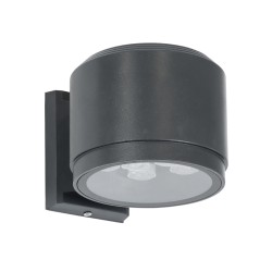WALLLIGHT-GONA 90484 Μοντέρνο Φωτιστικό Τοίχου - Απλίκα LED 24W 2280lm 5° DC 24V Αδιάβροχο IP67 Φυσικό Λευκό 4500K - CREE COB Chip & TÜV SÜD Driver - Γκρι Ανθρακί Ματ - Μ13 x Π16.5 x Υ5cm - 3 Χρόνια Εγγύηση