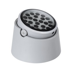 FLOODRANA 90489 Κινούμενος Προβολέας Σποτ Wall Washer LED 36W 3240lm 5° DC 24V Αδιάβροχο IP67 Θερμό Λευκό 2700K Dimmable - Bridgelux SMD Chip - Γκρι - Μ26.5 x Π26.5 x Υ20cm - 3 Χρόνια Εγγύηση