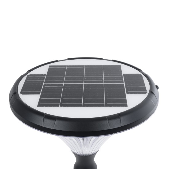 SOLARIOS 90502 Professional LED Solar Urban Park Light Αυτόνομο Ηλιακό Φωτιστικό Πλατείας - Πάρκου - Κήπου 40W 550lm 120° με Ενσωματωμένο Φωτοβολταϊκό Panel 6V 12W & Επαναφορτιζόμενη Μπαταρία Li-ion 3.2V 15000mAh με Αισθητήρα Ημέρας-Νύχτας - Αδιάβροχο