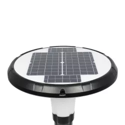 Globostar® SQUARE 90504 Φωτιστικό Κεφαλής Post Top Πλατείας/Πάρκου/Κήπου LED 25W 1000lm με Ανιχνευτή Κίνησης και Αισθητήρα Νυχτός IP65 Ψυχρό Λευκό 6000K - 2 Χρόνια Εγγύηση