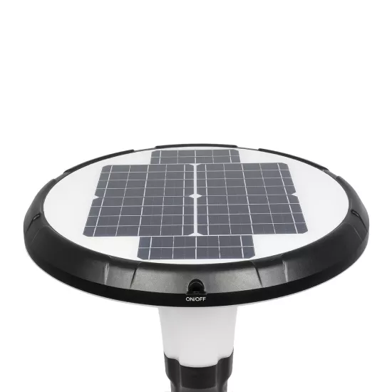 Globostar® SQUARE 90504 Φωτιστικό Κεφαλής Post Top Πλατείας/Πάρκου/Κήπου LED 25W 1000lm με Ανιχνευτή Κίνησης και Αισθητήρα Νυχτός IP65 Ψυχρό Λευκό 6000K - 2 Χρόνια Εγγύηση