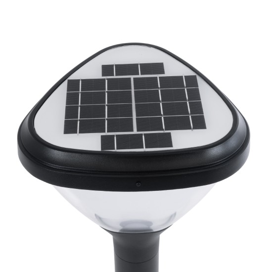 SOLARMIS 90521 LED Solar Bollard Light Κολωνάκι Κήπου Εξωτερικού Χώρου 10W 180lm 120° με Ενσωματωμένο Φωτοβολταϊκό Panel 6V 5W & Επαναφορτιζόμενη Μπαταρία Li-ion 3.2V 6000mAh με Αισθητήρα Ημέρας-Νύχτας - Αδιάβροχο IP65 Φ26 x Υ60cm Ψυχρό Λευκό 6000K - 