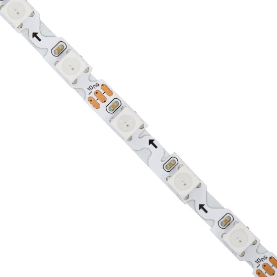 90606 Digital Pixel Addressable Strip Ultra Slim 3 PIN - Nano Zig Zag S Ψηφιακή Ταινία LED SMD 5050 14W/m 60LED/m 20PIXEL/m SPI/TTL Protocol IC WS2812/SK6812 1152lm/m 120° DC 5V IP20 RGB - Λευκό Σώμα - Μ2000 x Π6 x Υ2mm - Συσκευασία 2 Μέτρων - 5 Χρόνια Εγ