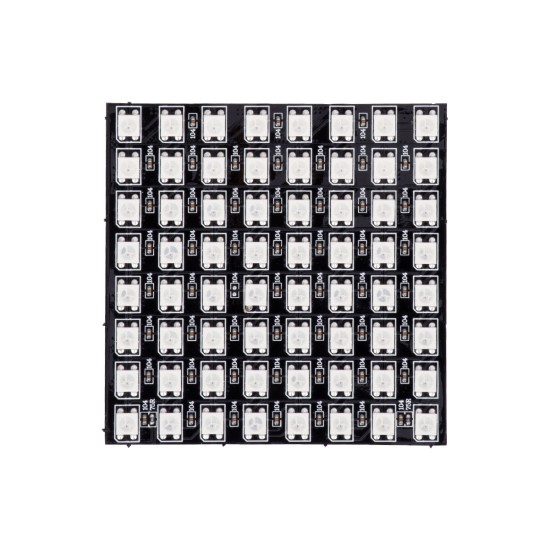 90607 Digital Pixel Addressable Plate - Ψηφιακή Πλακέτα LED SMD 5050 15.3W/m 64LED/unit 64PIXEL/unit SPI/TTL Protocol IC WS2812/SK6812 1224lm/unit 120° DC 5V IP20 RGB - Μαύρο Σώμα - Μ80 x Π80 x Υ2mm - 5 Χρόνια Εγγύηση