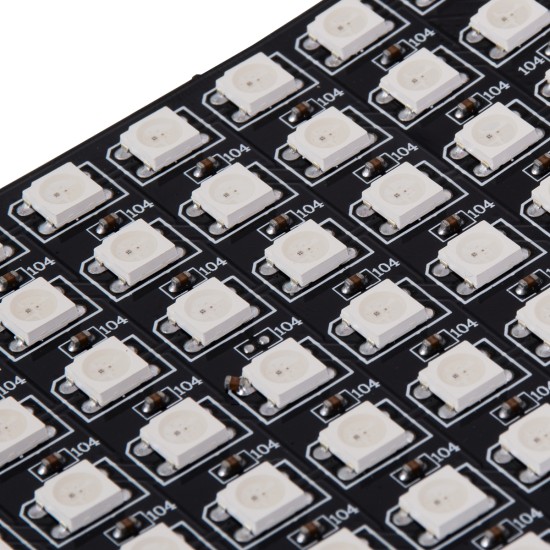 90608 Digital Pixel Addressable Plate - Ψηφιακή Πλακέτα LED SMD 5050 61W/m 256LED/unit 256PIXEL/unit SPI/TTL Protocol IC WS2812/SK6812 4880lm/unit 120° DC 5V IP20 RGB - Μαύρο Σώμα - Μ160 x Π160 x Υ2mm - 5 Χρόνια Εγγύηση