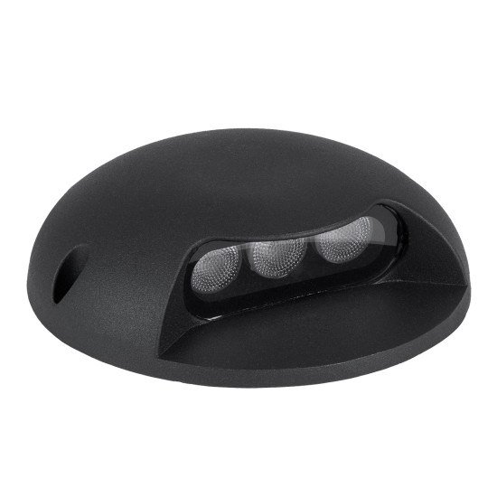 STEPLUNA 90617 Φωτιστικό Σκαλοπατιού / Διαδρόμου LED 3W 345lm 10° DC 24V Αδιάβροχο IP65 Φυσικό Λευκό 4500K Dimmable - Bridgelux SMD Chip - Μαύρο Ματ - Μ12 x Π12 x Υ3cm - 3 Χρόνια Εγγύηση