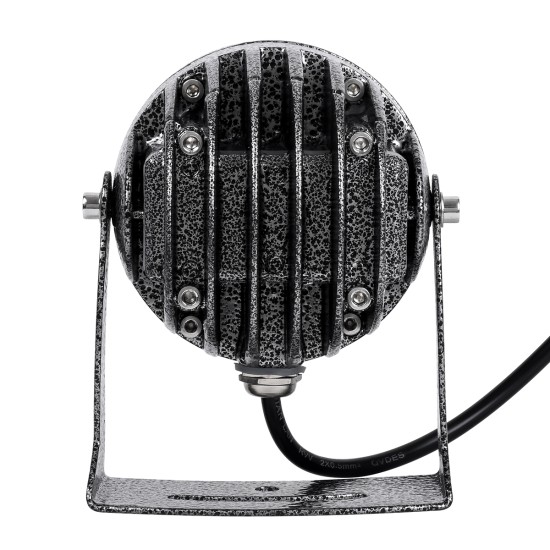 SPOTXENIA 90634 Σποτ Φωτισμου με Αντιθαμβωτική Γρίλια LED 16W 1360lm 3° DC 24V Αδιάβροχο IP65 Μπλε Dimmable - Bridgelux COB Chip - Σφυρήλατο Γκρι Ανθρακί - Μ9 x Π9 x Υ12cm - 3 Χρόνια Εγγύηση