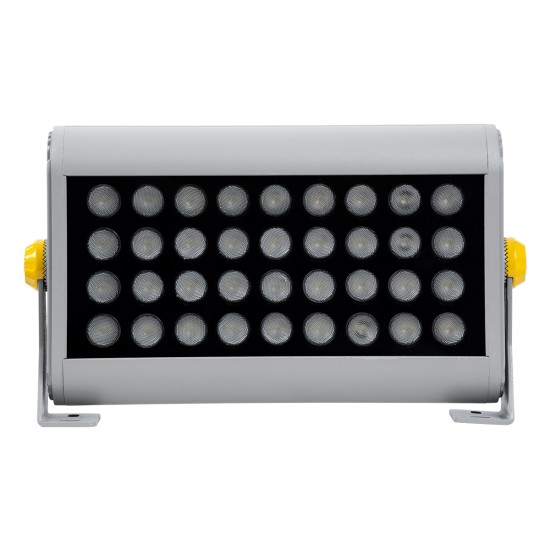 FLOOD-HENA 90639 Προβολέας Wall Washer για Φωτισμό Κτιρίων LED 36W 3240lm 30° AC 220-240V Αδιάβροχο IP65 Μ30 x Π6 x Υ17cm Θερμό Λευκό 3000K - Ασημί - 3 Years Warranty