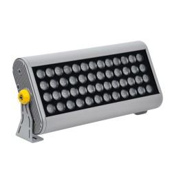 FLOODHENA 90640 Προβολέας Σποτ Wall Washer LED 48W 4320lm 30° AC 220-240V Αδιάβροχο IP65 Θερμό Λευκό 2700K - Bridgelux SMD Chip - Γκρι Ανθρακί - Μ39 x Π6 x Υ17cm - 3 Χρόνια Εγγύηση