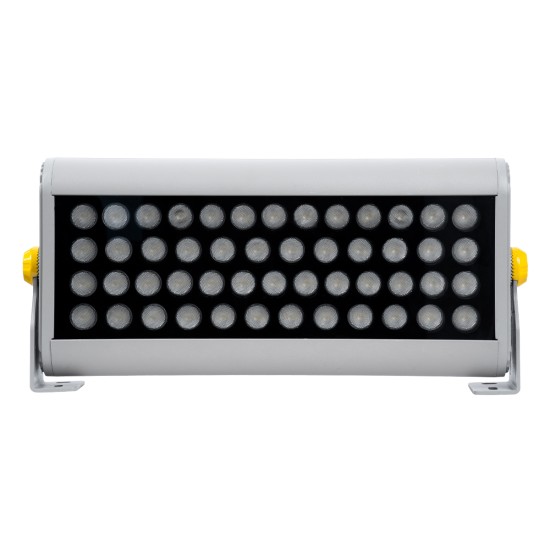 FLOOD-HENA 90640 Προβολέας Wall Washer για Φωτισμό Κτιρίων LED 48W 4320lm 30° AC 220-240V Αδιάβροχο IP65 Μ39 x Π6 x Υ17cm Θερμό Λευκό 3000K - Ασημί - 3 Years Warranty