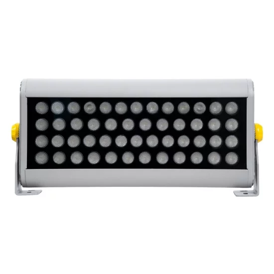 FLOOD-HENA 90640 Προβολέας Σποτ Wall Washer LED 48W 4320lm 30° AC 220-240V Αδιάβροχο IP65 Θερμό Λευκό 3000K - Ασημί - Μ39 x Π6 x Υ17cm - 3 Χρόνια Εγγύηση