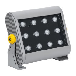 FLOODHENA 90641 Προβολέας Σποτ Wall Washer LED 24W 1920lm 30° DC 24V Αδιάβροχο IP65 Πολύχρωμο RGB Dimmable DMX512 - Bridgelux SMD Chip - Γκρι Ανθρακί - Μ22.5 x Π6 x Υ16.5cm - 3 Χρόνια Εγγύηση