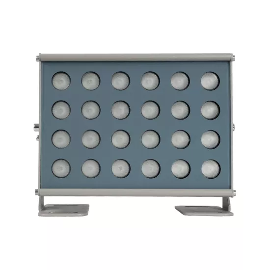 FLOODHENO 999-0264 Προβολέας Σποτ Wall Washer LED 36W 2880lm 30° DC 24V Αδιάβροχο IP65 Πολύχρωμο RGB Dimmable DMX512 - Bridgelux SMD Chip - Γκρι - Μ22 x Π11 x Υ16.5cm - 3 Χρόνια Εγγύηση