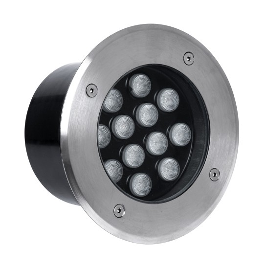 UNDERGROUND-TINA 90668 Χωνευτό Φωτιστικό Σποτ Δαπέδου LED 12W 1380lm 30° DC 24V Αδιάβροχο IP65 Φ16 x Υ9cm Φυσικό Λευκό 4500K - Ανοξείδωτο Ατσάλι - 3 Years Warranty