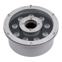 UNDERWATER-FINA 90674 Υποβρύχιος Προβολέας Σποτ για Σιντριβάνια/Πισίνες LED 9W 990lm 30° DC 24V Αδιάβροχο IP68 Θερμό Λευκό 2700K Dimmable - Ανοξείδωτο Ατσάλι 304 - Φ16 x Υ8cm - 3 Χρόνια Εγγύηση