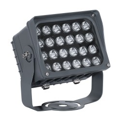 FLOODXENA 90700 Προβολέας Σποτ Wall Washer με Αντιθαμβωτική Γρίλια LED 48W 4080lm 10° DC 24V Αδιάβροχο IP65 Πολύχρωμο RGBW Dimmable DMX512 - Bridgelux SMD Chip - Γκρι Ανθρακί - Μ17.5 x Π12.5 x Υ18cm - 3 Χρόνια Εγγύηση