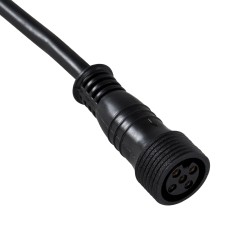 WWCONNECTOR 90706 5 Pin Σύνδεσμος Τροφοδοσίας για Wall Washers & Προβολείς με Είσοδο 5 x 0.25mm2 & Έξοδο 1 x Θηλυκό Βύσμα Αδιάβροχο IP65 - Μαύρο - Μ12.5 x Π1.6 x Υ1.6cm