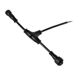 WWCONNECTOR 90707 5 Pin Σύνδεσμος Τροφοδοσίας I για Wall Washers & Προβολείς με Είσοδο 1 x Αρσενικό Βύσμα & Έξοδο 1 x Θηλυκό Βύσμα Αδιάβροχο IP65 - Μαύρο - Μ25.5 x Π17 x Υ2cm