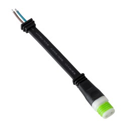 WWCONNECTOR 90713 2 Pin Σύνδεσμος Τροφοδοσίας για Wall Washers & Προβολείς με Είσοδο 2 x 0.5mm2 & Έξοδο 1 x Αρσενικό Βύσμα Αδιάβροχο IP65 - Μαύρο - Μ15.5 x Π1.5 x Υ1.2cm