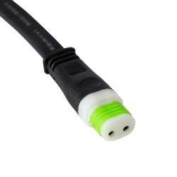 WWCONNECTOR 90713 2 Pin Σύνδεσμος Τροφοδοσίας για Wall Washers & Προβολείς με Είσοδο 2 x 0.5mm2 & Έξοδο 1 x Αρσενικό Βύσμα Αδιάβροχο IP65 - Μαύρο - Μ15.5 x Π1.5 x Υ1.2cm