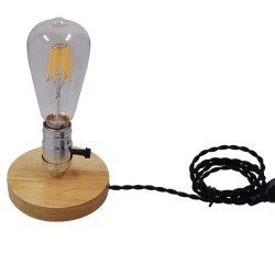 NOX 91046 Μοντέρνο Επιτραπέζιο Φωτιστικό Πορτατίφ με Ντουί 1 x E27 AC 220-240V IP20 - Μπεζ & Ασημί - Μ12 x Π12 x Υ10.6cm