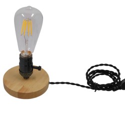 NOX 91049 Μοντέρνο Επιτραπέζιο Φωτιστικό Πορτατίφ με Ντουί 1 x E27 AC 220-240V IP20 - Μπεζ & Μαύρο - Μ12 x Π12 x Υ10.6cm