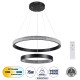 DIAMOND DUO 61150 Μοντέρνο Κρεμαστό Φωτιστικό Οροφής LED 75W 8743lm 360° AC 220-240V IP20 Ρυθμιζόμενο Λευκό CCT με Χειριστήριο από 2700K έως 6000K Dimmable - Lumileds SMD Chip - Μαυρό Ματ - Μ60 x Π60 x Υ60cm - 3 Χρόνια Εγγύηση