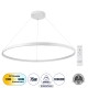 DIAMOND 61518 Κρεμαστό Φωτιστικό Δαχτυλίδι-Κύκλος LED CCT 75W 8400lm 360° AC 220-240V - Εναλλαγή Φωτισμού μέσω Τηλεχειριστηρίου All In One Ψυχρό 6000k+Φυσικό 4500k+Θερμό 2700k Dimmable Φ100cm - Λευκό - 3 Years Warranty