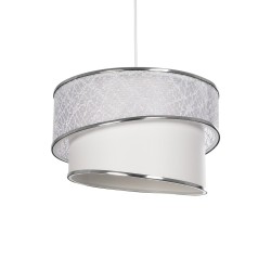 SONIA 203-0115 Μοντέρνο Κρεμαστό Φωτιστικό Οροφής με Ντουί 1 x E27 AC 220-240V IP20 - Λευκό & Ασημί - Μ30 x Π30 x Υ24cm