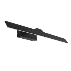 MIRROR 60517 Μοντέρνο Φωτιστικό Τοίχου - Απλίκα Καθρέπτη Μπάνιου LED 14W 1680lm 120° AC 220-240V IP54 Φυσικό Λευκό 4500K - Lumileds SMD Chip & TÜV SÜD Driver - Μαύρο Ματ - Μ58 x Π15 x Υ6cm - 2 Χρόνια Εγγύηση