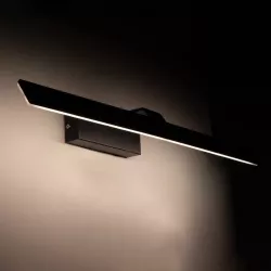 MIRROR 60517 Μοντέρνο Φωτιστικό Τοίχου - Απλίκα Καθρέπτη Μπάνιου LED 14W 1680lm 120° AC 220-240V IP54 Φυσικό Λευκό 4500K - Lumileds SMD Chip & TÜV SÜD Driver - Μαύρο Ματ - Μ58 x Π15 x Υ6cm - 2 Χρόνια Εγγύηση