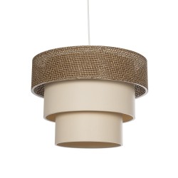 LEVEL 203-0172 Μοντέρνο Κρεμαστό Φωτιστικό Οροφής με Ντουί 1 x E27 AC 220-240V IP20 - Καφέ & Μπεζ - Μ38 x Π38 x Υ30cm