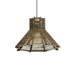 MEGALISTO 205-0051 Boho Κρεμαστό Φωτιστικό Οροφής με Ντουί 1 x E27 AC 220-240V IP20 - Καφέ- M40 x Π40 x Υ26cm