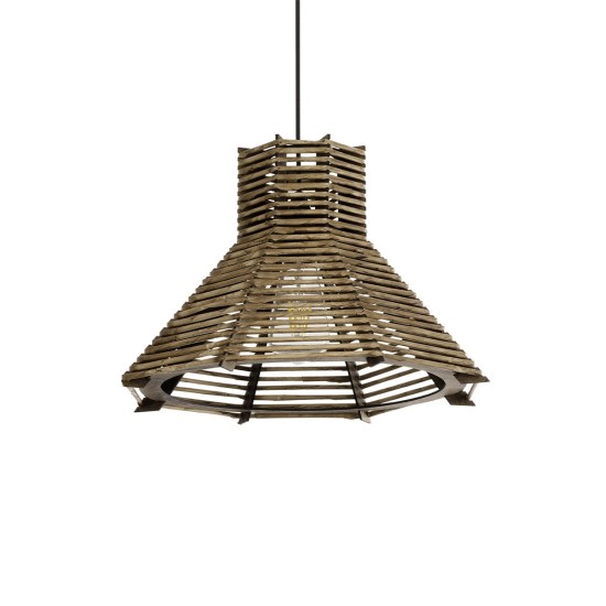 MEGALISTO 205-0051 Boho Κρεμαστό Φωτιστικό Οροφής με Ντουί 1 x E27 AC 220-240V IP20 - Καφέ- M40 x Π40 x Υ26cm