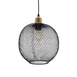 SOLUX 201-0019 Μοντέρνο Κρεμαστό Φωτιστικό Οροφής με Ντουί 1 x E27 AC 220-240V IP20 - Μαύρο & Χρυσό - Μ25 x Π25 x Υ32cm