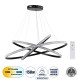 DIAMOND TRIO 61140-DECO Κρεμαστό Φωτιστικό Δαχτυλίδι-Κύκλος LED CCT 150W 18379lm 360° AC 220-240V - Εναλλαγή Φωτισμού μέσω Τηλεχειριστηρίου All In One Ψυχρό 6000k+Φυσικό 4500k+Θερμό 2700k Dimmable Φ60+80+100cm - Μαύρο - 3 Years Warranty