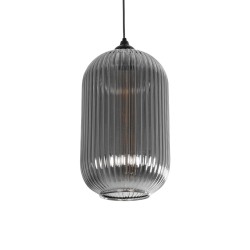 MELONI 206-0018 Μοντέρνο Κρεμαστό Φωτιστικό Οροφής με Ντουί 1 x E27 AC 220-240V IP20 - Μαύρο Φιμέ - Μ20 x Π20 x Υ38cm