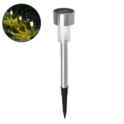 SOLARDECOR 71521 Διακοσμητικό Φωτιστικό Κήπου LED 1W 40lm 180° DC 5V με Φωτοβολταϊκό Panel 5V 0.1W & Επαναφορτιζόμενη Μπαταρία Li-ion 3.2V 600mAh Αδιάβροχο IP65 Θερμό Λευκό 2700K - Μ4.7 x Π4.7 x Υ29.5cm - 2 Χρόνια Εγγύηση