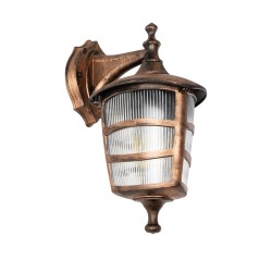 ZARDIN 203-0226 Vintage Φωτιστικό Τοίχου - Απλίκα με Ντουί 1 x E27 AC 220-240V IP44 - Χάλκινο - Μ17 x Π21 x Υ30cm