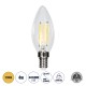 99001 Λάμπα LED Long Filament E14 C35 Κεράκι 4W 400lm 360° AC 220-240V IP20 Φ3.5 x Υ10.5cm Θερμό Λευκό 2700K με Διάφανο Γυαλί Dimmable - 3 Χρόνια Εγγύηση