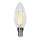 99001 Λάμπα LED Long Filament E14 C35 Κεράκι 4W 400lm 360° AC 220-240V IP20 Φ3.5 x Υ10.5cm Θερμό Λευκό 2700K με Διάφανο Γυαλί Dimmable - 3 Χρόνια Εγγύηση