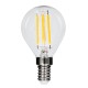 99003 Λάμπα LED Long Filament E14 G45 Γλομπάκι 4W 400lm 360° AC 220-240V IP20 Φ4.5 x Υ7.5cm Θερμό Λευκό 2700K με Διάφανο Γυαλί Dimmable - 3 Χρόνια Εγγύηση