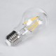 99006 Λάμπα LED Long Filament E27 A60 Γλόμπος 6W 600lm 360° AC 220-240V IP20 Φ6 x Υ10.5cm Θερμό Λευκό 2700K με Διάφανο Γυαλί - Dimmable - 3 Χρόνια Εγγύηση