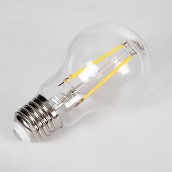 99007 Λάμπα LED Long Filament E27 A60 Γλόμπος 8W 800lm 360° AC 220-240V IP20 Φ6 x Υ10.5cm Θερμό Λευκό 2700K με Διάφανο Γυαλί - Dimmable - 3 Χρόνια Εγγύηση